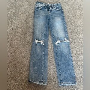 Kancan denim jeans, ripped at the knees, mom fit